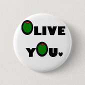 Olijf je ronde button 5,7 cm (Voorkant)