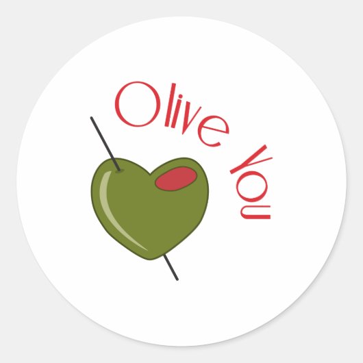 Olijf je ronde sticker (Voorkant)