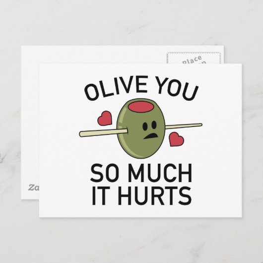 Olijf je zo veel dat het huurt briefkaart (Voorkant / Achterkant)