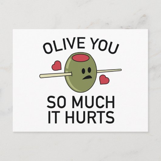 Olijf je zo veel dat het huurt briefkaart (Voorkant)