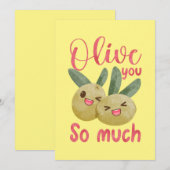 Olijf je zo veel grappig eten bedankkaart (Voorkant / Achterkant)