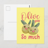 Olijf je zo veel grappig eten briefkaart (Voorkant / Achterkant)