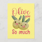 Olijf je zo veel grappig eten briefkaart (Voorkant)