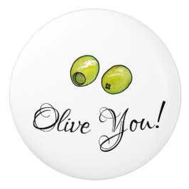 Olijf Keramische Knop