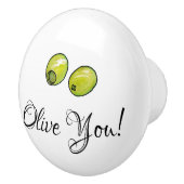 Olijf Keramische Knop (Rechts)