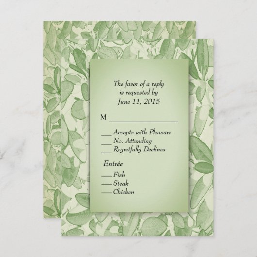 Olijf laat RSVP met menuopties (Voorkant / Achterkant)