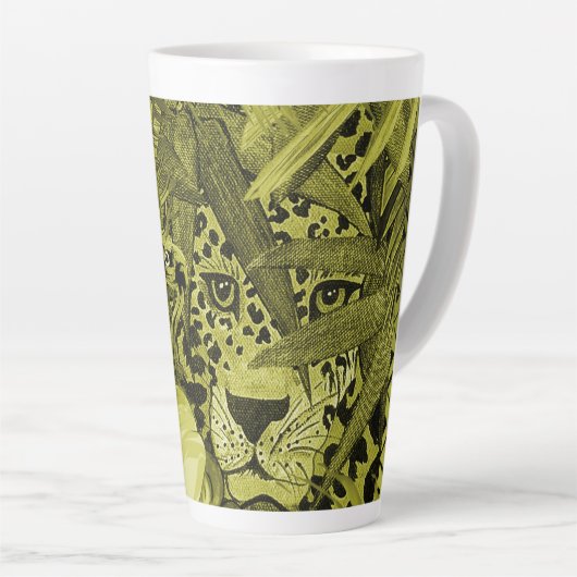Olijf Luipaard Latte Mok (Rechterhoek)
