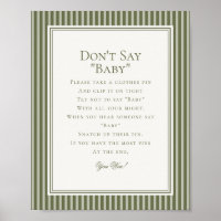 Olijf Martini Groene Gestreepte Baby Shower Spel
