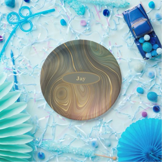 Olijf Mauve en Tan Agate Paper Bord (Feest)