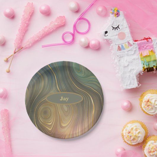 Olijf Mauve en Tan Agate Paper Bord (Feest)