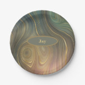 Olijf Mauve en Tan Agate Paper Bord (Voorkant)