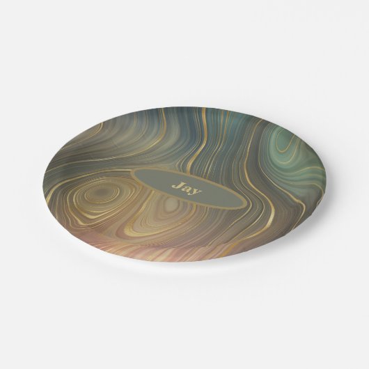 Olijf Mauve en Tan Agate Paper Bord (Gekanteld)