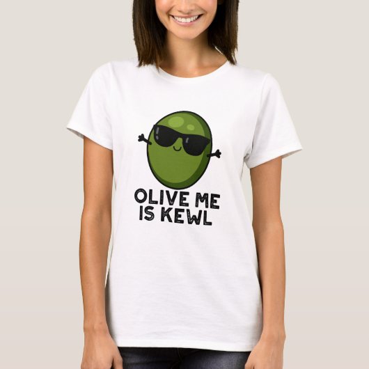Olijf Me Is Kewl Cool Olijf Grappige Pun T-shirt (Voorkant)
