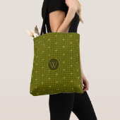 Olijf met Gold Accent Houndstooth Bag Tote Bag (Dichtbij)