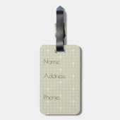 Olijf met Gold Accent Houndstooth Bagagelabel (Achterkant verticaal)