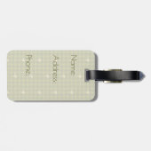 Olijf met Gold Accent Houndstooth Bagagelabel (Achterkant horizontaal)