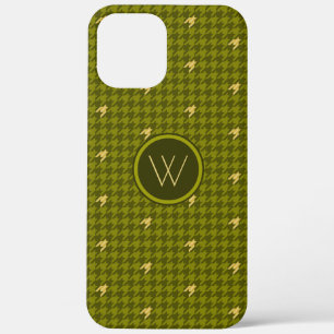 Olijf met Gold Accent Houndstooth Hoesje-Mate Hoes
