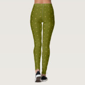 Olijf met Gold Accent Houndstooth-Leggings Leggings (Achterkant)