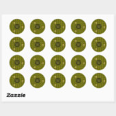 Olijf met Gold Accent Houndstooth Sticker (Vel)