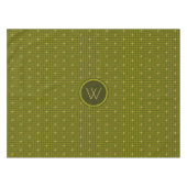 Olijf met Gold Accent Houndstooth Tablecloth Tafelkleed (Voorkant (Horizontaal))