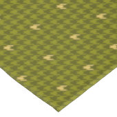 Olijf met Gold Accent Houndstooth Tablecloth Tafelkleed (Gekanteld)