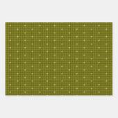 Olijf met Gold Houndstooth Wrapping Paper Set (Voorkant)