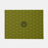 Olijf met Gouden Accent Houndstooth Doormat Deurmat (Voorkant)