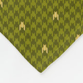 Olijf met Gouden Accent Houndstooth Fleece Deken (Hoek)
