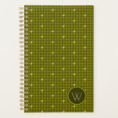 Olijf met gouden accent Houndstooth Planner (Voorkant)
