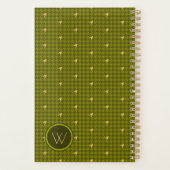 Olijf met gouden accent Houndstooth Planner (Achterkant)
