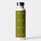 Olijf met gouden accent Houndstooth Waterfles (Rechts)
