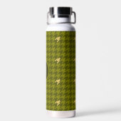 Olijf met gouden accent Houndstooth Waterfles (Achterkant)