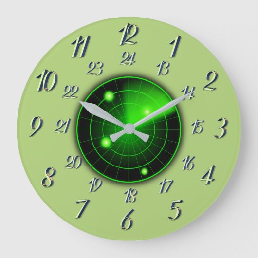 Olijf met grijze radar Militaire Tijd Grote klok (Voorkant)