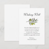 Olijf met Navy. Stijlvolle wens goed. Toscaanse st Informatiekaartje (Voorkant / Achterkant)