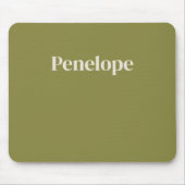 Olijf minimalistisch gepersonaliseerd muismat (Voorkant)