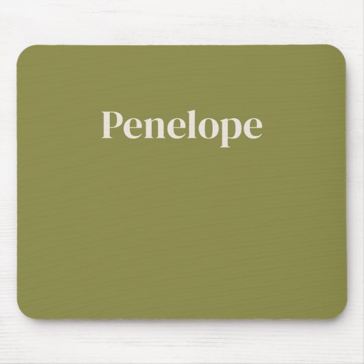 Olijf minimalistisch gepersonaliseerd muismat (Voorkant)