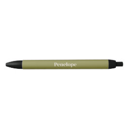 Olijf minimalistisch gepersonaliseerd zwarte inkt pen