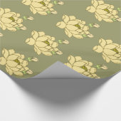 Olijf Oasis Blooms: Lotus Gift Cadeaupapier (Hoek)
