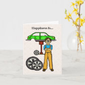 Olijf- of donkerhuidmannetjes voor de automobielin kaart (Gele Bloem)