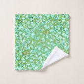 Olijf op Mint Abstract Bad Handdoek (Wasdoekje)