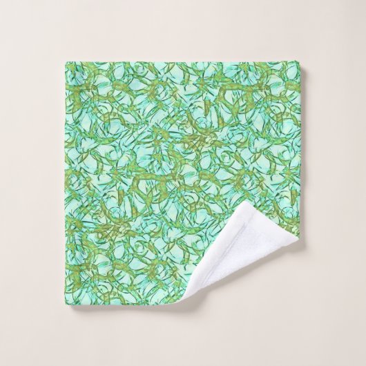 Olijf op Mint Abstract Bad Handdoek (Wasdoekje)