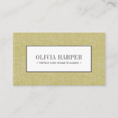 Olijf | Plain Elegant Linen Watch Professional Visitekaartje (Voorkant)