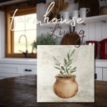 Olijf Plant in Rustieke Planter Waterverven Tegeltje<br><div class="desc">Waterverf olijven & takken ontwerp in een rustieke plantenpot op een faux achtergrond. Mix & match met andere tegels om je perfecte look te creëer. 100% klanttevredenheid met "Zazzle" elke dag.</div>