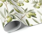 Olijf Plant takken: Natuur geïnspireerd ontwerp Cadeaupapier (Rol Hoek)