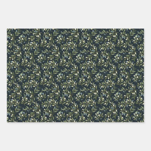 Olijf Plant takken: Natuur geïnspireerd ontwerp Inpakpapier Vel (Voorkant 2)