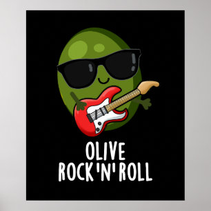 Olijf Rock And Roll Grappige Rocker Olijf Pun Donk Poster