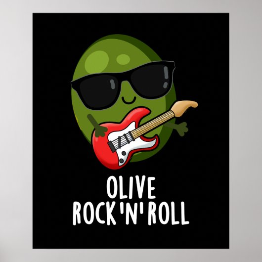 Olijf Rock And Roll Grappige Rocker Olijf Pun Donk Poster (Voorkant)
