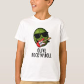 Olijf Rock En Roll Grappige Rots Olijf Pun T-shirt (Voorkant)