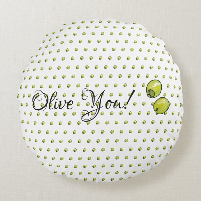 Olijf Rond Kussen (Voorkant)