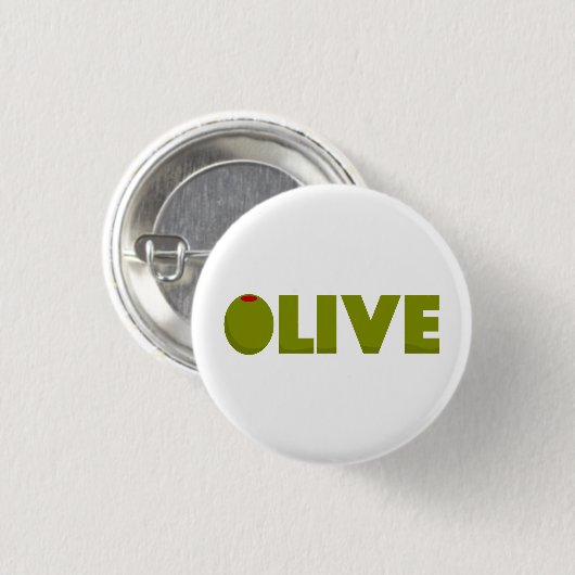 Olijf Ronde Button 3,2 Cm (Voorkant /achterkant)